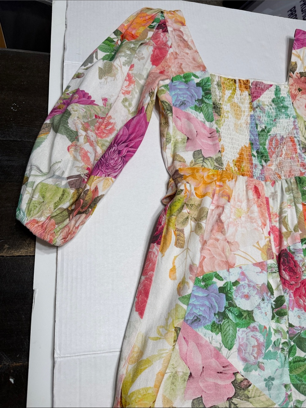 Vince Camuto Multicolor Floral Puff-Sleeve Mini Dress - Picture 14 of 15